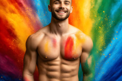Handsome Men and the Colors of Pride,part of the LGBTQ Gay Pride Collection