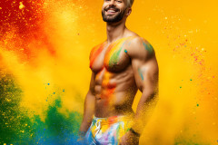 Handsome Men and the Colors of Pride,part of the LGBTQ Gay Pride Collection