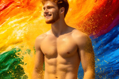 Handsome Men and the Colors of Pride,part of the LGBTQ Gay Pride Collection