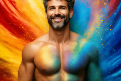 Handsome Men and the Colors of Pride,part of the LGBTQ Gay Pride Collection