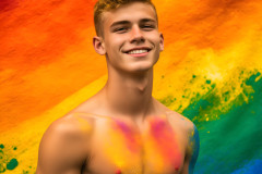 Handsome Men and the Colors of Pride,part of the LGBTQ Gay Pride Collection