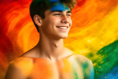 Handsome Men and the Colors of Pride,part of the LGBTQ Gay Pride Collection