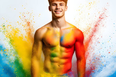 Handsome Men and the Colors of Pride,part of the LGBTQ Gay Pride Collection