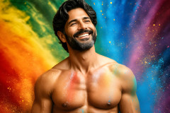 Handsome Men and the Colors of Pride,part of the LGBTQ Gay Pride Collection