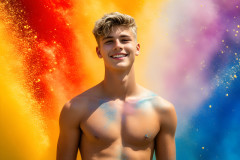 Handsome Men and the Colors of Pride,part of the LGBTQ Gay Pride Collection
