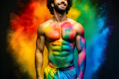 Handsome Men and the Colors of Pride,part of the LGBTQ Gay Pride Collection