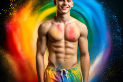 Handsome Men and the Colors of Pride,part of the LGBTQ Gay Pride Collection