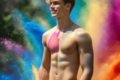 Handsome Men and the Colors of Pride,part of the LGBTQ Gay Pride Collection
