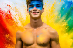 Handsome Men and the Colors of Pride,part of the LGBTQ Gay Pride Collection