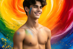 Handsome Men and the Colors of Pride,part of the LGBTQ Gay Pride Collection