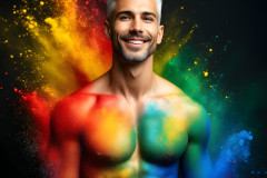 Handsome Men and the Colors of Pride,part of the LGBTQ Gay Pride Collection