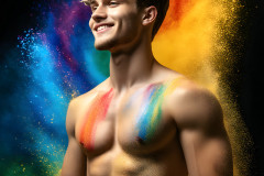 Handsome Men and the Colors of Pride,part of the LGBTQ Gay Pride Collection