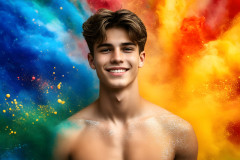 Handsome Men and the Colors of Pride,part of the LGBTQ Gay Pride Collection