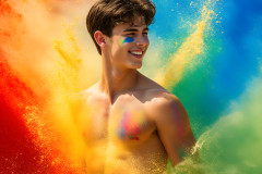 Handsome Men and the Colors of Pride,part of the LGBTQ Gay Pride Collection