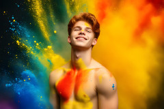 Handsome Men and the Colors of Pride,part of the LGBTQ Gay Pride Collection