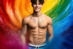 Handsome Men and the Colors of Pride,part of the LGBTQ Gay Pride Collection