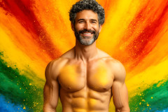 Handsome Men and the Colors of Pride,part of the LGBTQ Gay Pride Collection