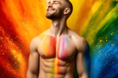 Handsome Men and the Colors of Pride,part of the LGBTQ Gay Pride Collection