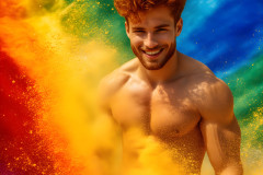 Handsome Men and the Colors of Pride,part of the LGBTQ Gay Pride Collection