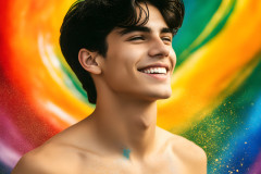 Handsome Men and the Colors of Pride,part of the LGBTQ Gay Pride Collection