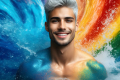 Handsome Men and the Colors of Pride,part of the LGBTQ Gay Pride Collection