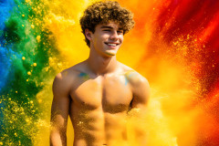 Handsome Men and the Colors of Pride,part of the LGBTQ Gay Pride Collection