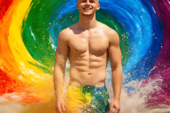 Handsome Men and the Colors of Pride,part of the LGBTQ Gay Pride Collection