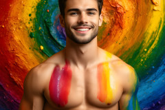 Handsome Men and the Colors of Pride,part of the LGBTQ Gay Pride Collection