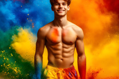 Handsome Men and the Colors of Pride,part of the LGBTQ Gay Pride Collection