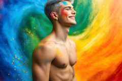 Handsome Men and the Colors of Pride,part of the LGBTQ Gay Pride Collection