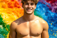 Handsome Men and the Colors of Pride,part of the LGBTQ Gay Pride Collection