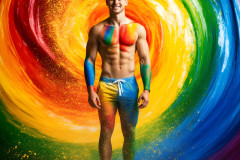 Handsome Men and the Colors of Pride,part of the LGBTQ Gay Pride Collection