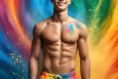 Handsome Men and the Colors of Pride,part of the LGBTQ Gay Pride Collection