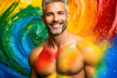 Handsome Men and the Colors of Pride,part of the LGBTQ Gay Pride Collection