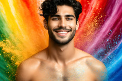 Handsome Men and the Colors of Pride,part of the LGBTQ Gay Pride Collection