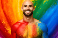 Handsome Men and the Colors of Pride,part of the LGBTQ Gay Pride Collection