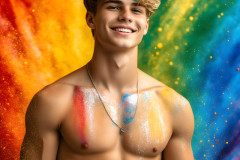 Handsome Men and the Colors of Pride,part of the LGBTQ Gay Pride Collection