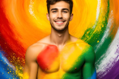 Handsome Men and the Colors of Pride,part of the LGBTQ Gay Pride Collection