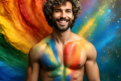 Handsome Men and the Colors of Pride,part of the LGBTQ Gay Pride Collection