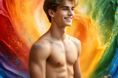 Handsome Men and the Colors of Pride,part of the LGBTQ Gay Pride Collection