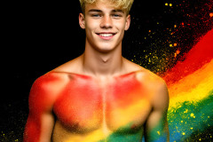 Handsome Men and the Colors of Pride,part of the LGBTQ Gay Pride Collection
