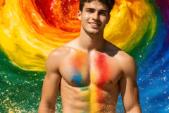 Handsome Men and the Colors of Pride,part of the LGBTQ Gay Pride Collection