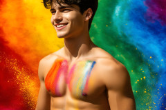 Handsome Men and the Colors of Pride,part of the LGBTQ Gay Pride Collection