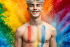 Handsome Men and the Colors of Pride,part of the LGBTQ Gay Pride Collection