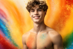 Handsome Men and the Colors of Pride,part of the LGBTQ Gay Pride Collection