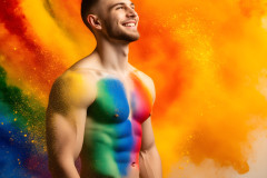 Handsome Men and the Colors of Pride,part of the LGBTQ Gay Pride Collection