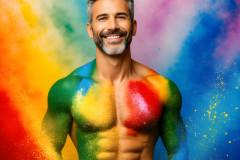 Handsome Men and the Colors of Pride,part of the LGBTQ Gay Pride Collection