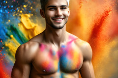 Handsome Men and the Colors of Pride,part of the LGBTQ Gay Pride Collection