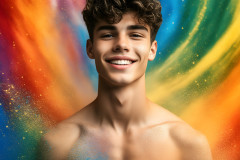 Handsome Men and the Colors of Pride,part of the LGBTQ Gay Pride Collection