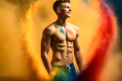 Handsome Men and the Colors of Pride,part of the LGBTQ Gay Pride Collection